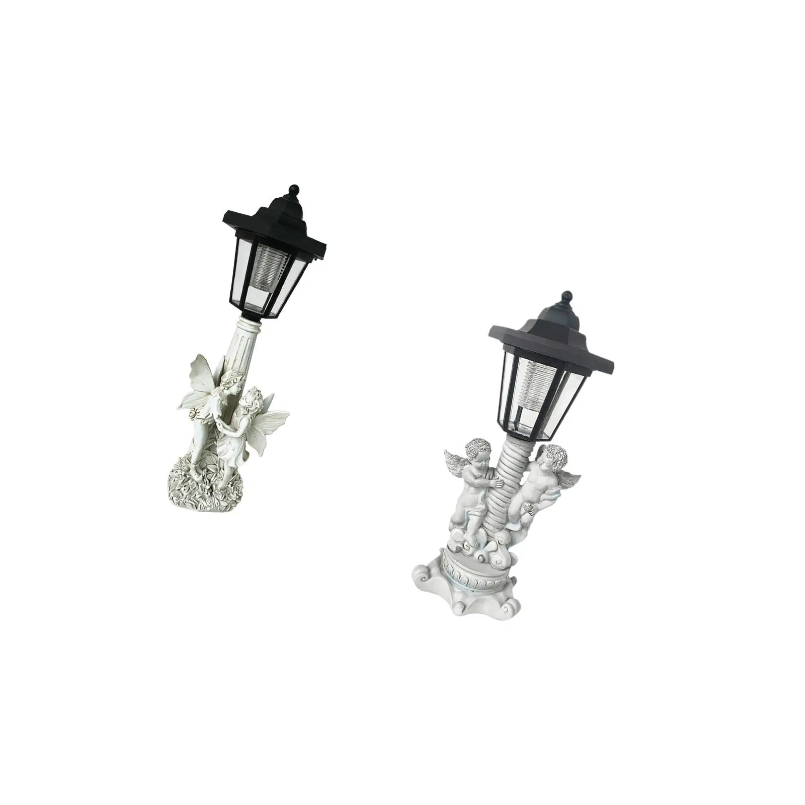 Resin Angel Solar Figurines LED Garden Light Durable Waterproof Sculpture for Outdoor Yard Balcony Use