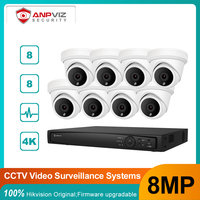 Anpviz 8CH 4K NVR 8MP Dome POE IP Camera Home/Outdoor H.265 Security Systems Kit CCTV Video Surveillance NVR Kits