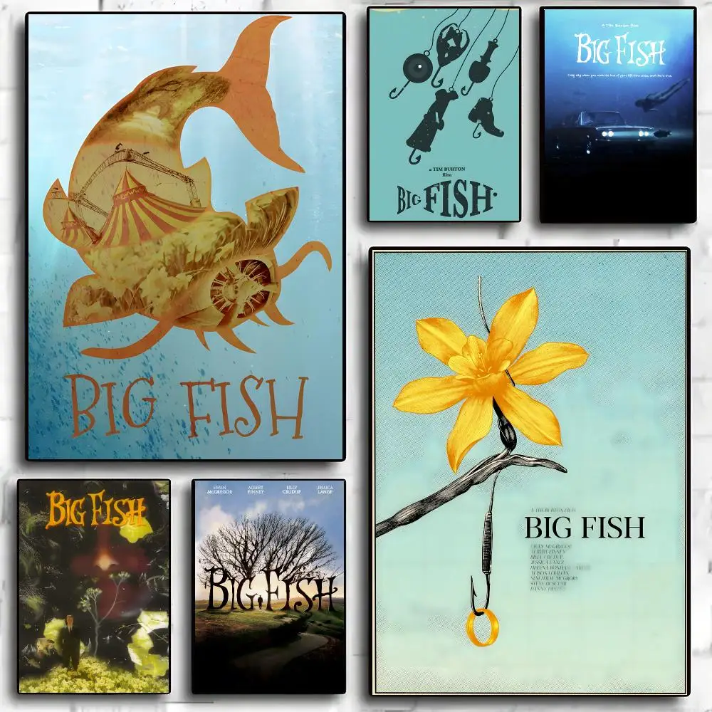 Big Fish Movie Fantasy Drama Poster Self-adhesive Living Room Bedroom Party Bar Decor Moisture-proof Fade-resistant
