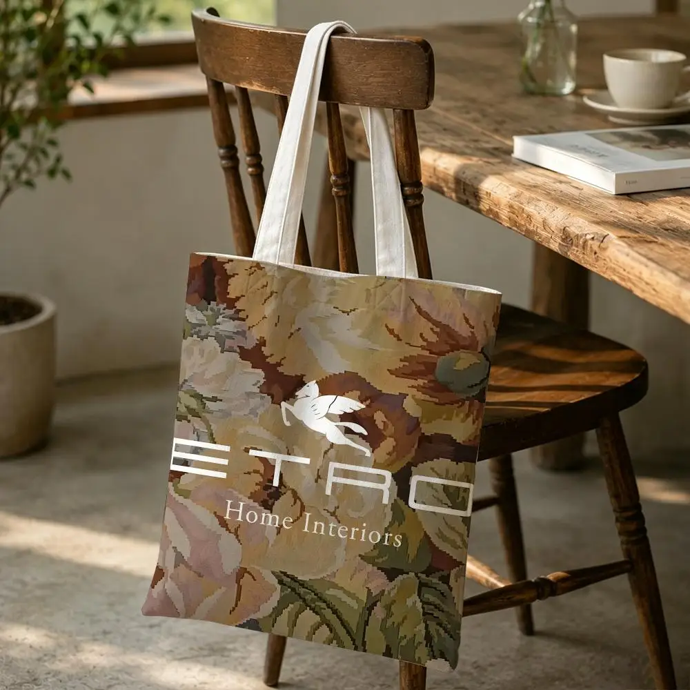 Brand E-ETRO Storage Bags Large Capacity Shoulder Bag for Reading Enthusiasts Perfect for Commute School