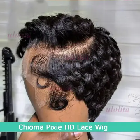 Chioma Curly Pixie Cut Wig 13X4 HD Full Frontal Wig Short Bob Human Hair Wigs For Women Glueless Lace Wig Preplucked Hairline