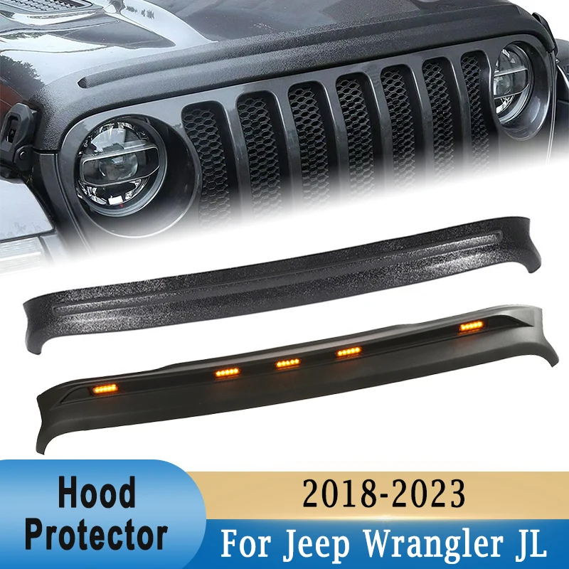 For Jeep Wrangler JL 2018-2024 Off-Road Front Engine Hood Stone Bug Shield Hood Deflector Sandstone Baffle Guard Deflector