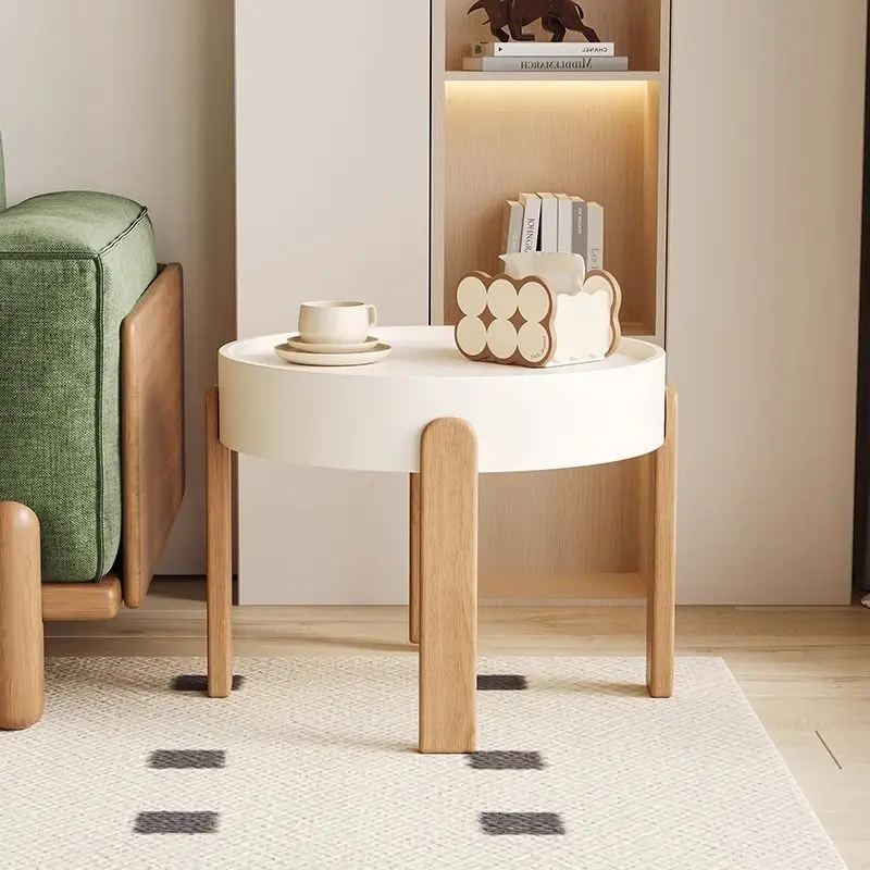 

Cream Style Coffee Table Combination Light Luxury Nordic Home Living Room Furniture Sofa Side Tables