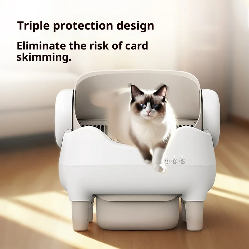 Caja de arena automática extra grande anti-salpicaduras para gatos - imagen 4
