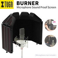 XTUGA B5 Microphone Isolation Shield Microphone Pop Filter Shield Foldable Adjustable Windscreen Microfone for Studio Recording