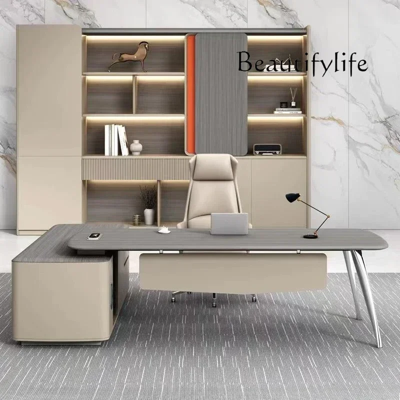 T BK Designer Drawer Desk Table Waterproof Study Asthetic Desk Table Reading L Shaped Escritorios Mesa Escriotorio Office Furnit