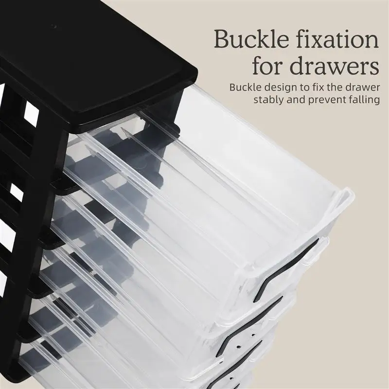 Desktop Storage Box Five-Layer Storage Cabinet Plastic Drawer Type Closet Portable Dustproof Storage Organizer Sundries Holder