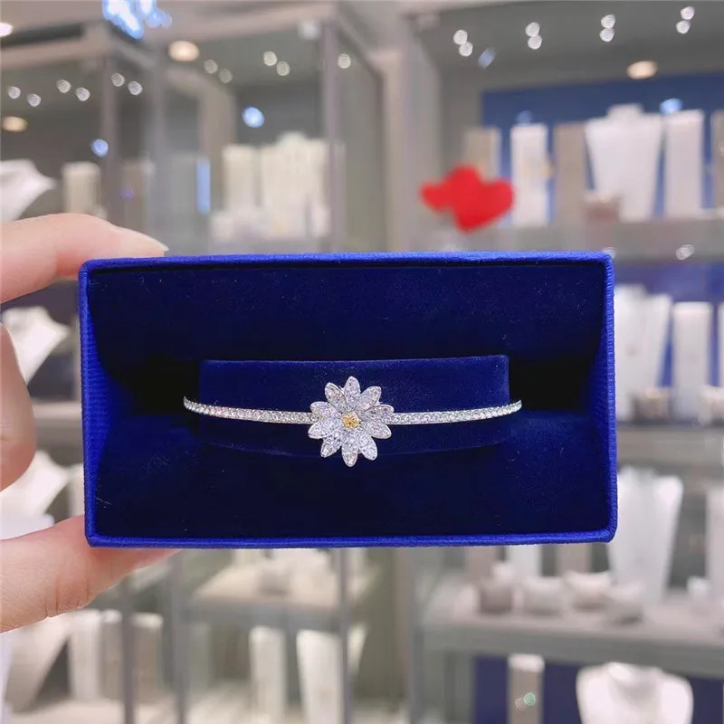 Buy One Get One Free S925 Pure Silver Full Diamond Love Magic Daisy Bracelet for Women Bracelet for Women