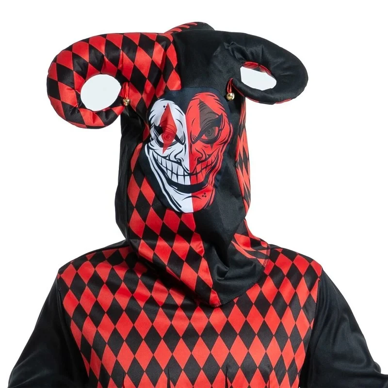 

ㄨ2026Men Horror Balck Clown Costume Cosplay Adult Scary Gothic Killer Circus Halloween Party Outfit Carnival Easter Purim Fan㎡@￥