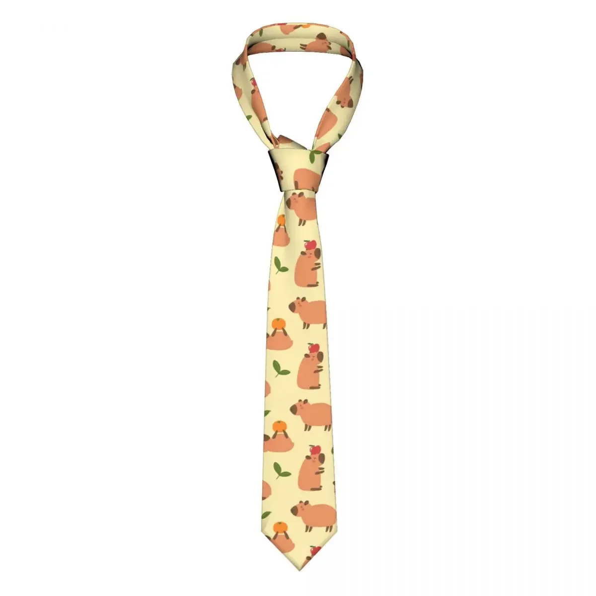 

Capybara Play Orange Tie Animal Ties Daily Wear Cravat Business Necktie Shirt Accessories