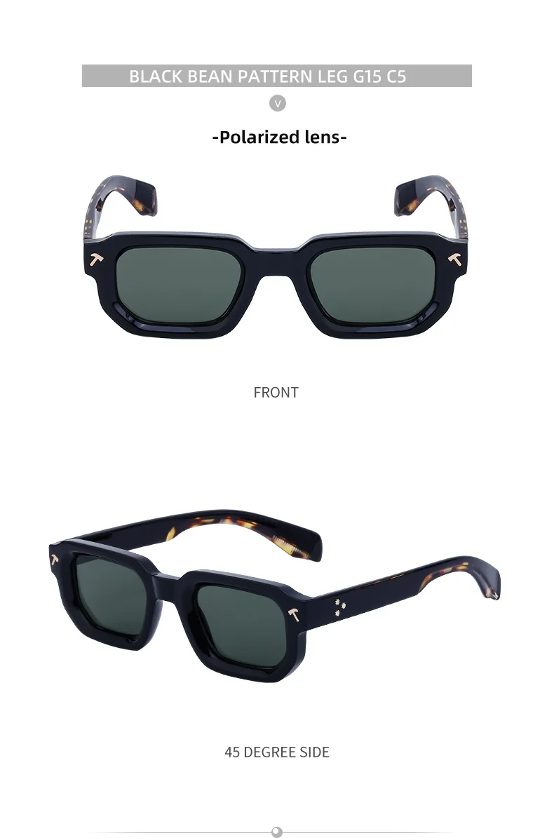Polarisierte quadratische Sonnenbrille für Herren 2026 – Luxus-Designer-Neuheit, modische rechteckige Sonnenbrille für Damen, Fahrerbrille, Eyewear – Detail 17