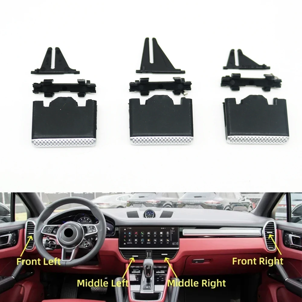 

Front Rear Left Right Air Conditioner Vent Dash Outlet A/C Vents Paddle Clip For Porsche Cayenne 2018 2019 2020 2021 2022 2023