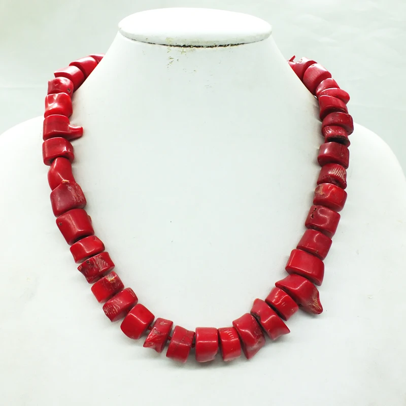 NO-2#  United States  Professional female natural irregular red coral necklace  18inches