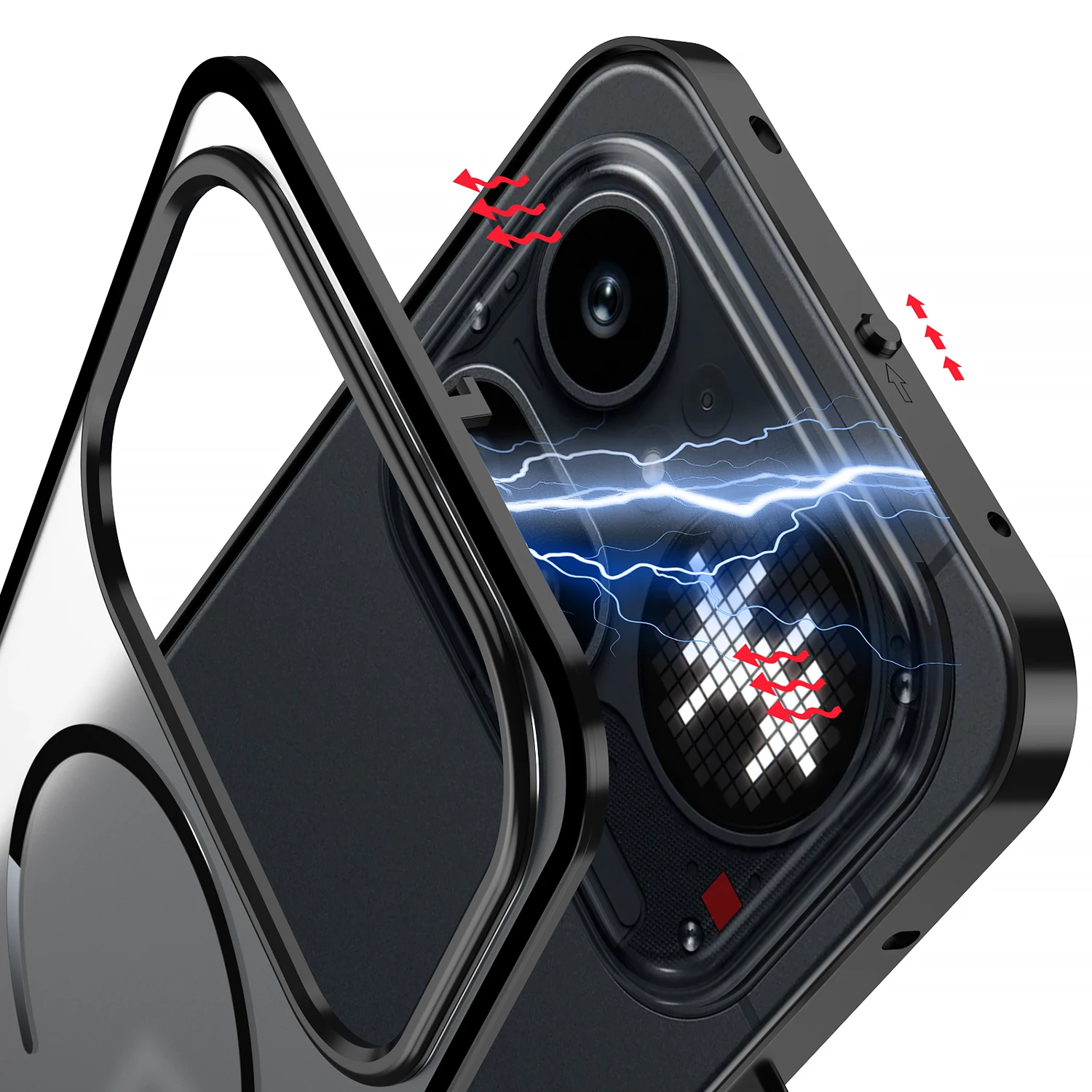 Etui na Nothing Phone 4A Pro, luksusowa ramka z aluminium, magnetyczna metalowa obudowa z MagSafe, etui na telefon OnNothing Phone 4A — zdjęcie produktu 3