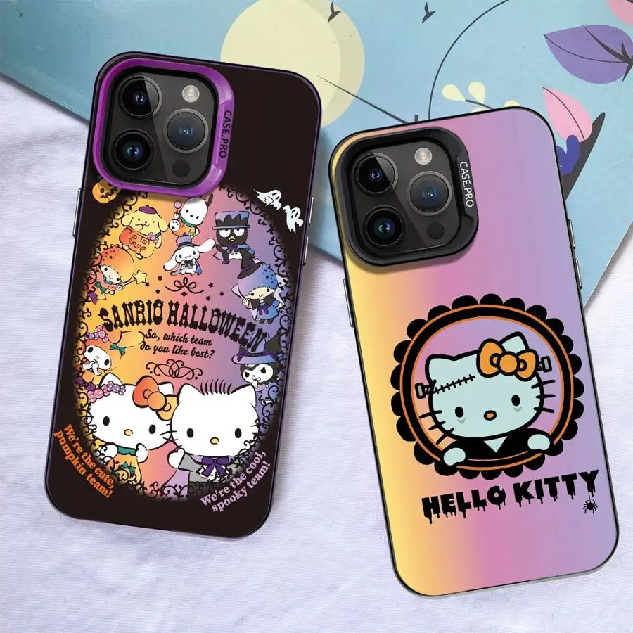 

Case for iPhone 14 15 Plus XR 12 11 16 17 Pro Max 16e XS 13 17Air Back Phone Cover Cat H-elloS K-ittyS Halloween