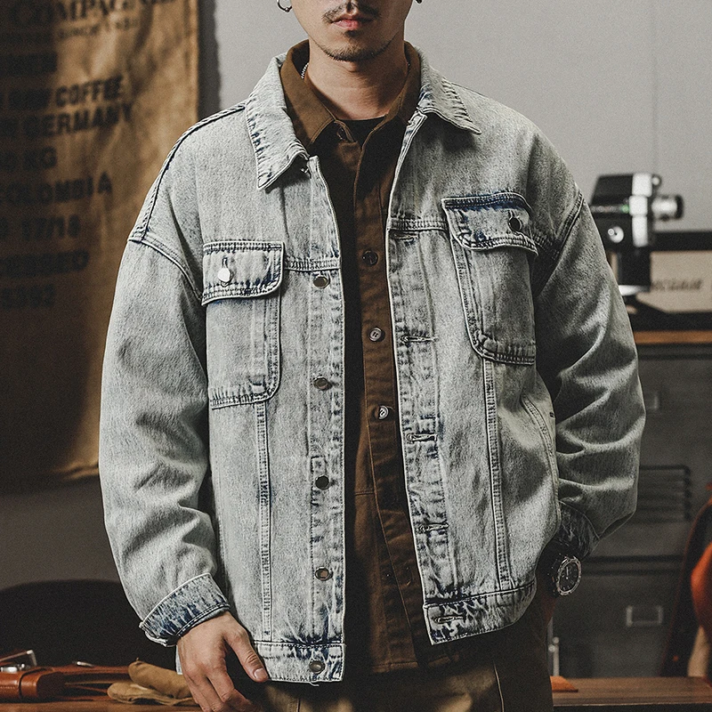 

Retro American Workwear Denim Jaet Men's Spring Autumn Casual Waed Outfit Classic Sle Trendy Brand Jeans Jaet