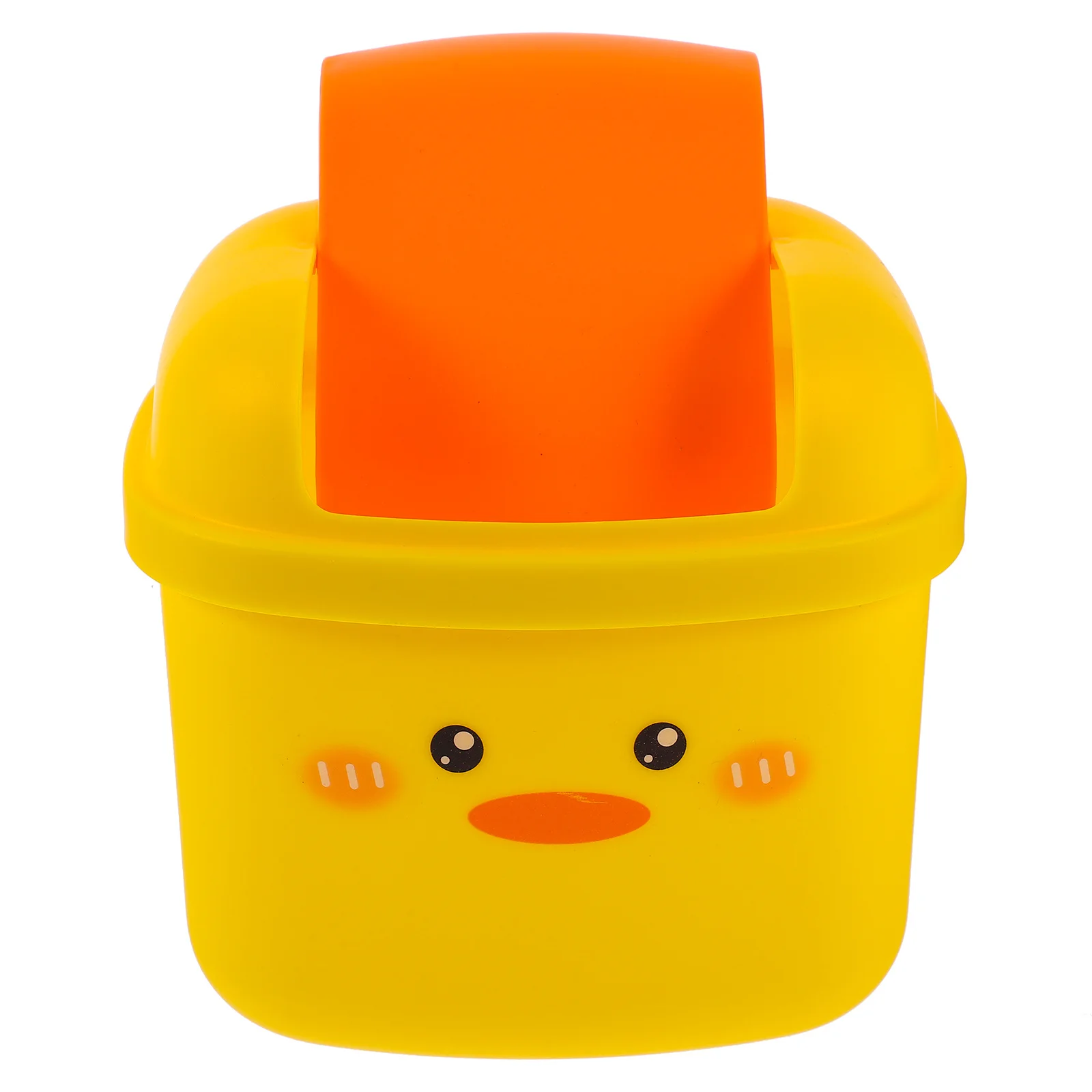 

1pc Cute Mini Duck Trash Can For Desktop Small Plastic Cartoon Waste Bin Compact Garbage Container Office Home Bedroom Study