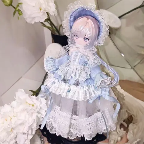 Винтаж кружевное платье для кукол BJD 1/12