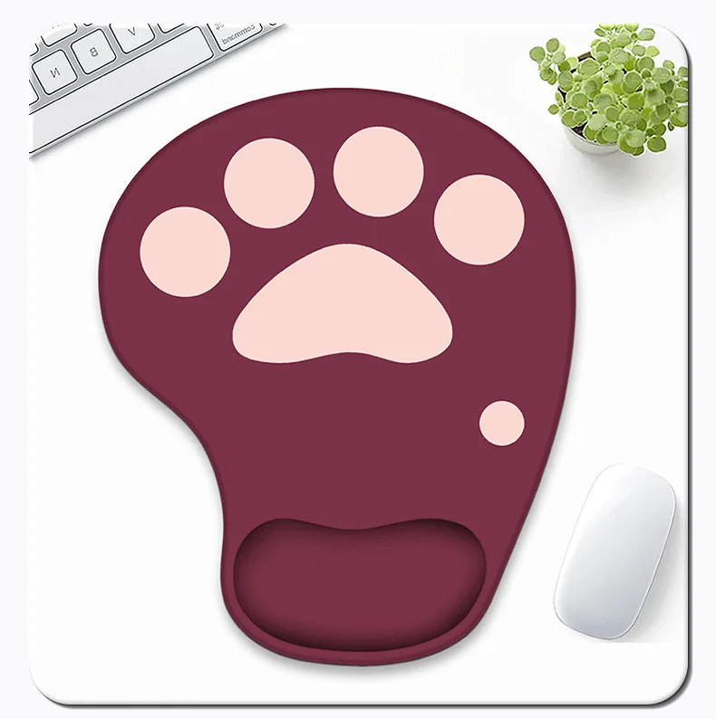 Katzenpfoten-Handgelenkauflage Mauspad Niedliche Silikon Ergonomische Schreibtischunterlage für Büro Gaming Mädchen 20+ Musteroptionen – Detail 8