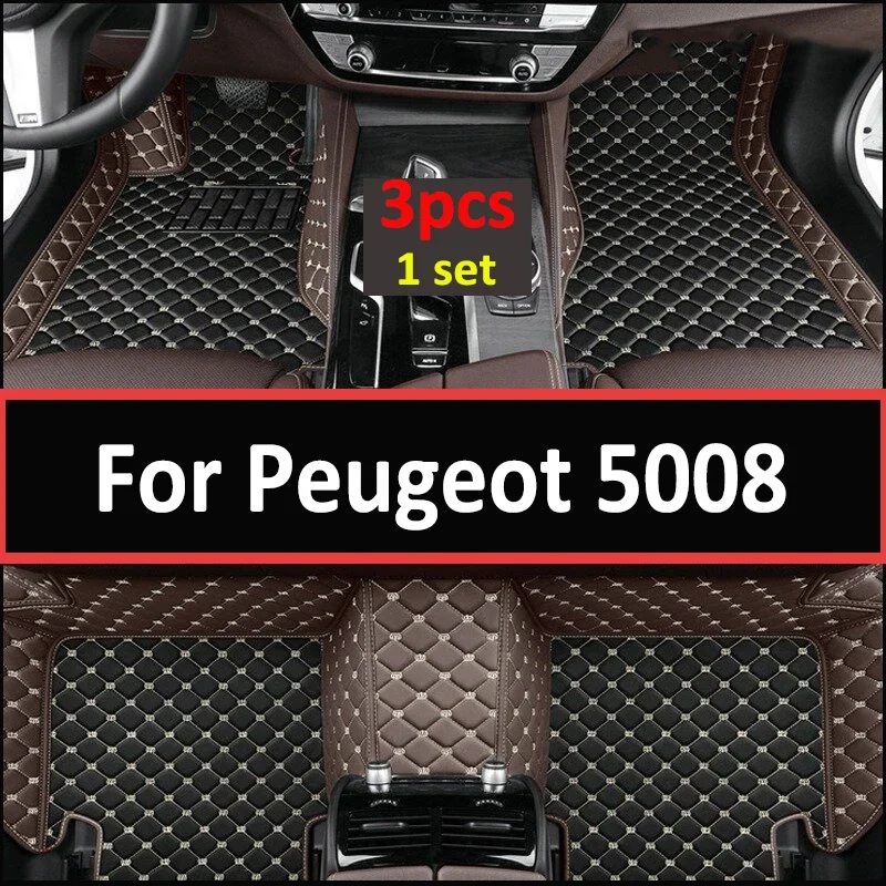 

Автомобильные коврики для Peugeot 5008 P87 2017 ~ 2022, автомобильные роскошные кожаные коврики, прочные коврики для домашних животных, коврики, аксессуары для интерьера