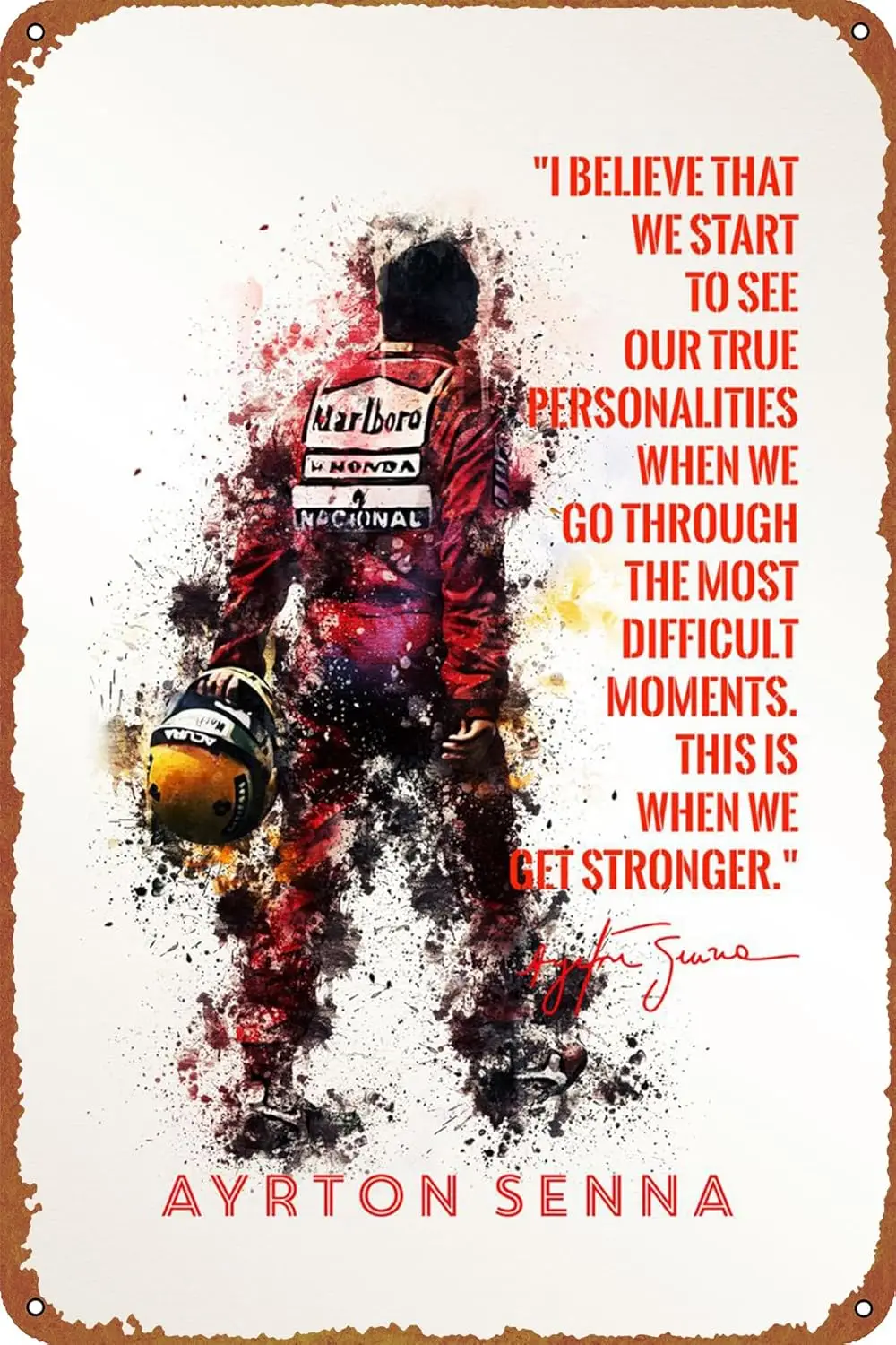 Плакат-Айртона-Сенны-Ретро-Металлическая-жестяная-вывеска-Хэллоуин-Оловянная-вывеска-Пещера-Бар-Клуб-Домашнее-настенное-искусство-Металлическая-жестяная-вывеска-8x12-дюймов