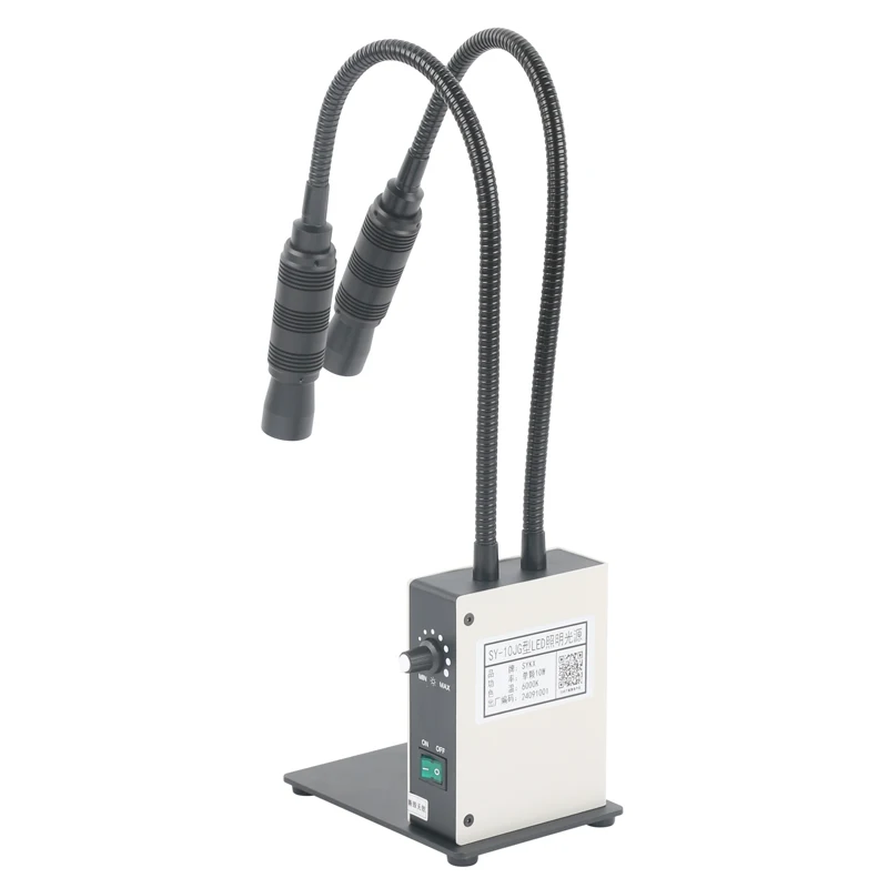 Sistema de Posicionamento Multi para Microscópio Biológico Fibra Ótica Facula Ajustável Dual Gooseneck Light fo Stereo 20w 6500k