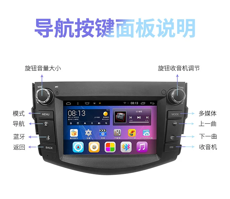 Suitable for Toyota 09 10 11 12 13 old RAV4 Rongfang navigation central control large screen reversing image all-in-one machine