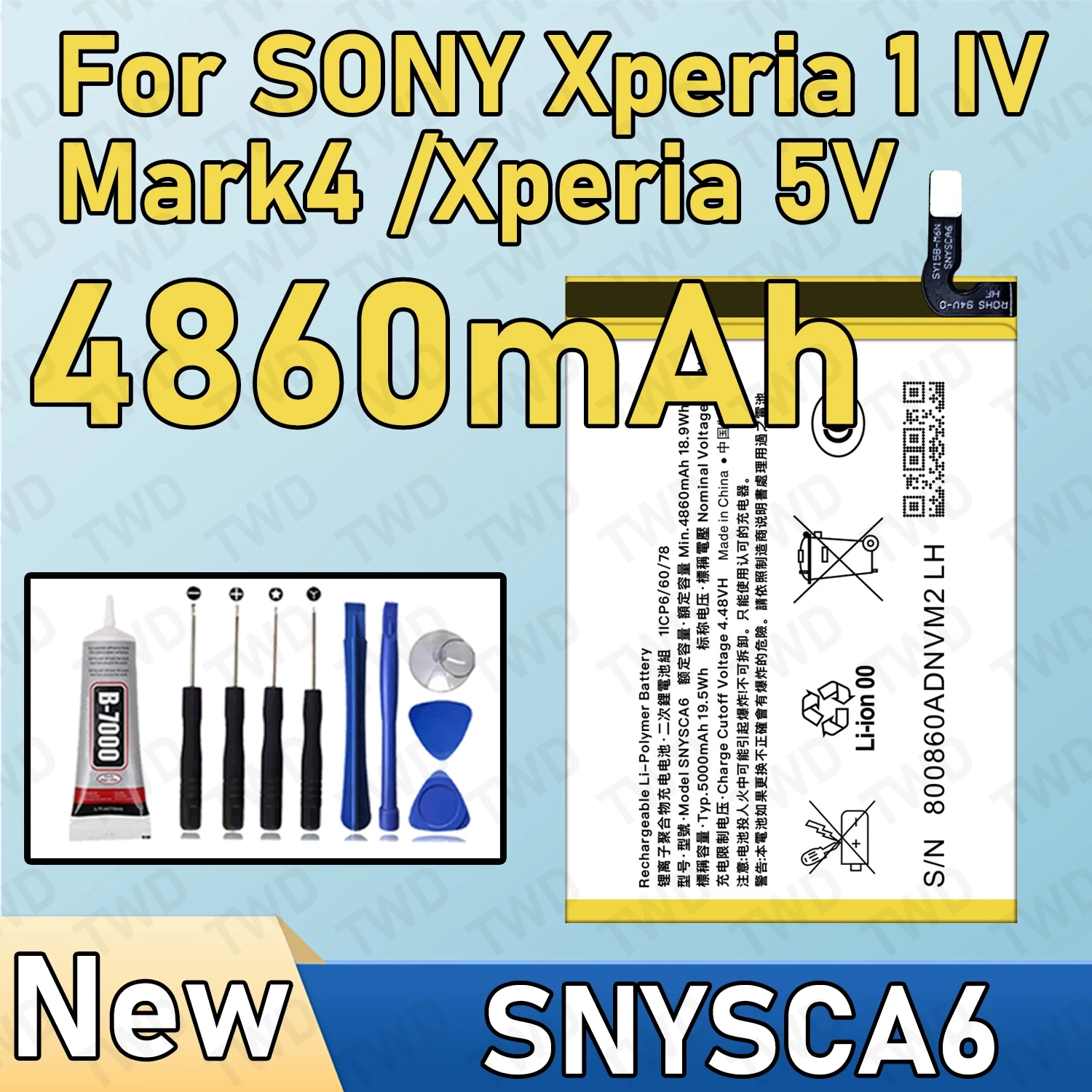 

SNYSCA6 Large capacity Battery For SONY Xperia 1 IV/Mark4 /Xperia 5V Batteries New High Quanlity+Free Tools