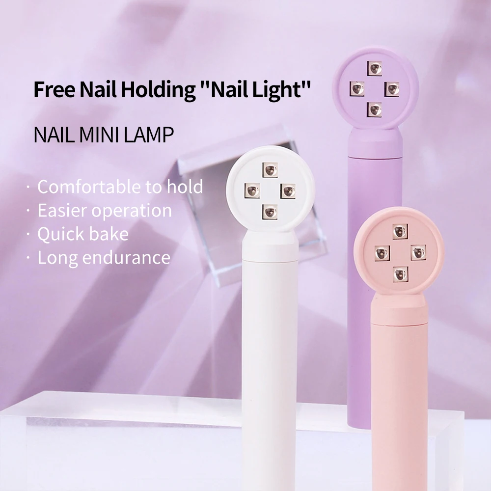 LINMANDA Mini UV Light Lamp Flashlight 12W UV Gel Glue Curing Lamp Handheld USB Rechargeable UV LED Nail Quick Drying Light