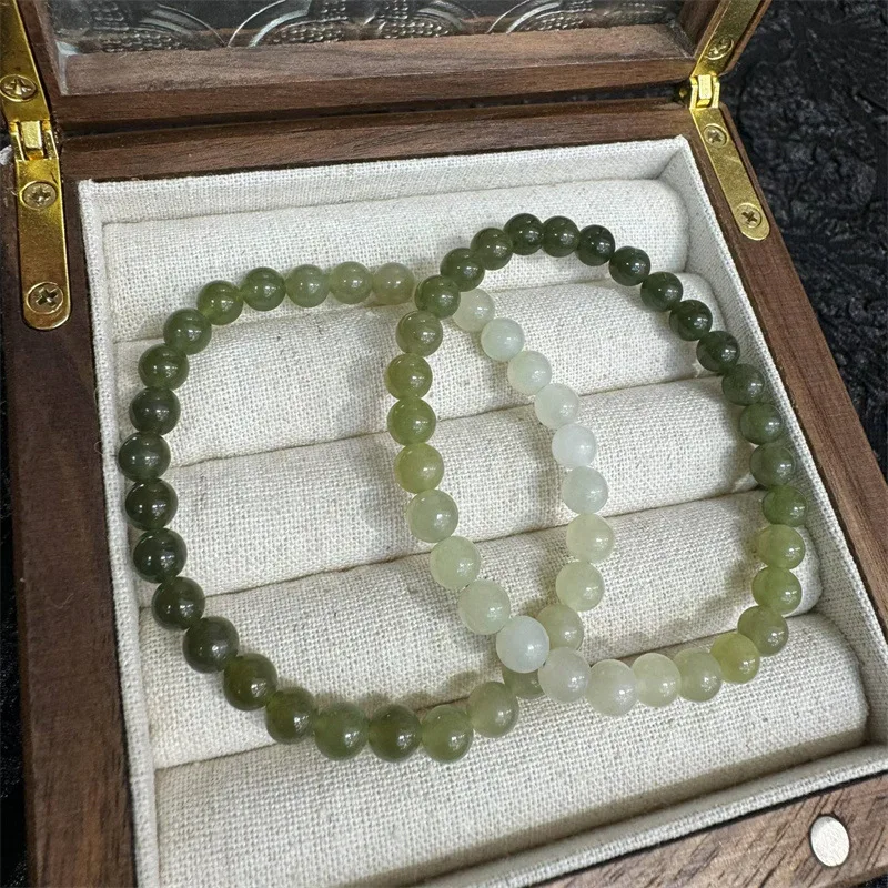 Hetian Light Gradient Jade Lake Green Style And Simple Women'S Bracelet