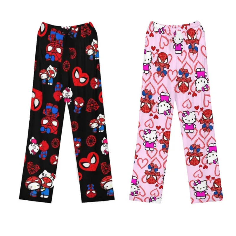 

Miniso Hello Kitty Spider Kt Black Pants Cotton Loose Ladies Pajama Pants Pyjama Trousers Women Men Cartoon Sleep Bottoms Gifts