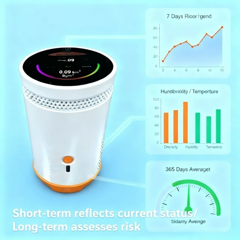 كاشف شاشة راديون مستمر احترافي RM-75 مع بيانات في الوقت الحقيقي، شاشة تعمل باللمس، مقاوم للماء IP6X وإنذار للمنزل #4