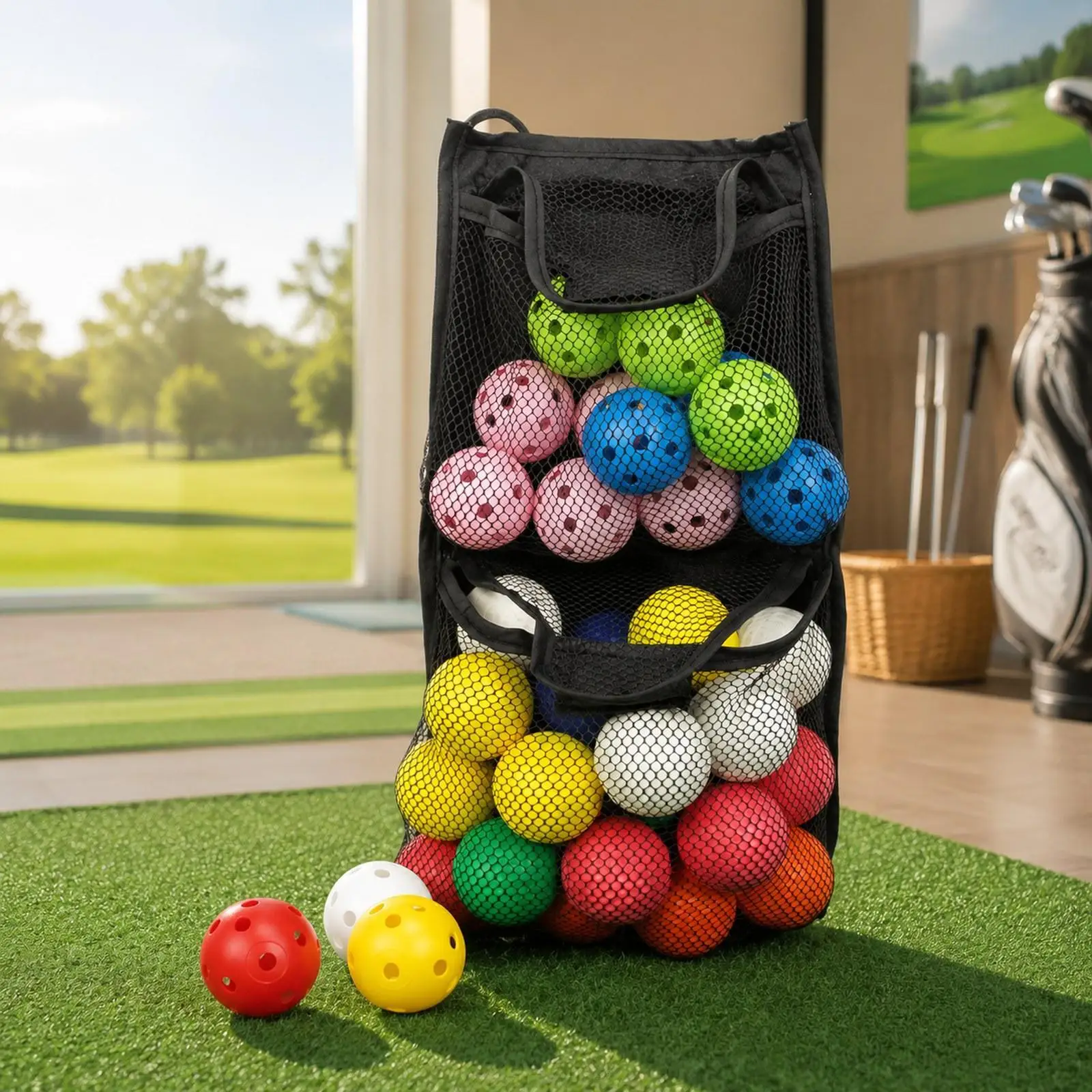 Golf Ball Pouch Large Capacity Nylon Bag Lightweight Carrying Case for Golf Sport Accessories Practice