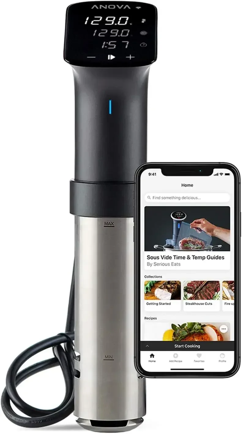 

Anova Culinary Sous Vide Precision Cooker Pro, 1200 Watts, Black and Silver