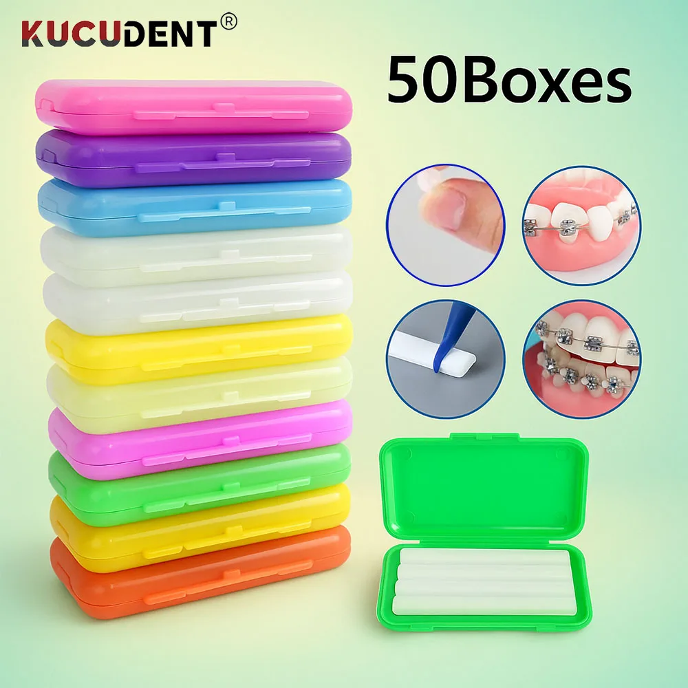 

50Boxes Dental Orthodontic Relief Wax fit Brackets Braces Gum Irritation 10 Fruit Scents Oral Care Teeth Wax Dentist Materials