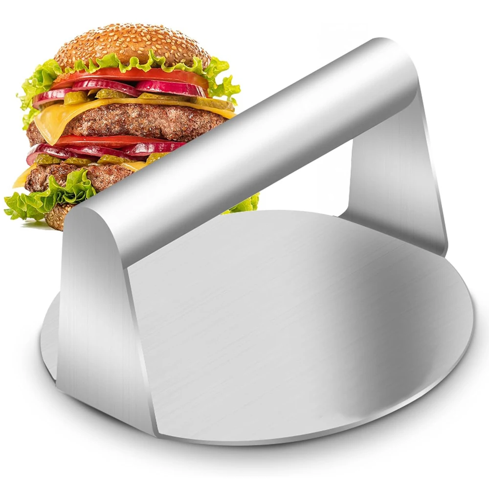 Prensa para Hamburguesas de Acero Inoxidable, Molde Circular para Prensar Carne, para Carnes de Charcutería, Accesorios de Cocina