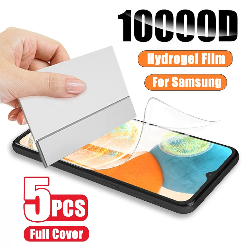 5PCS Hydrogel Film For Samsung A15 A55 A35 A25 A52 A14 A54 A34 A53 A33 A13 A32 A52S 5G S24 S23 S22 S21S20 Ultra Screen Protector