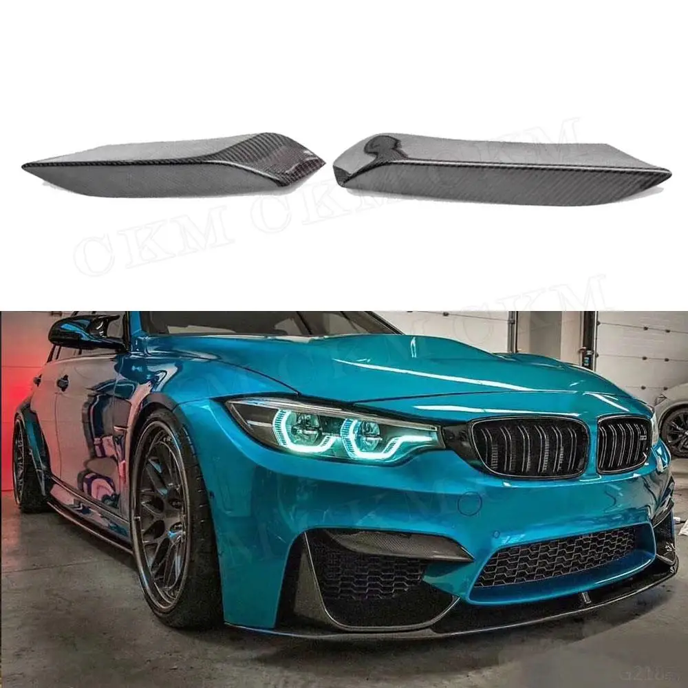 

Carbon Fiber Front FogLamp Splitters Eyebrows Covers Trim Stickers for BMW 3 Series F80 M3 4 Series F82 F83 M4 2014-2019