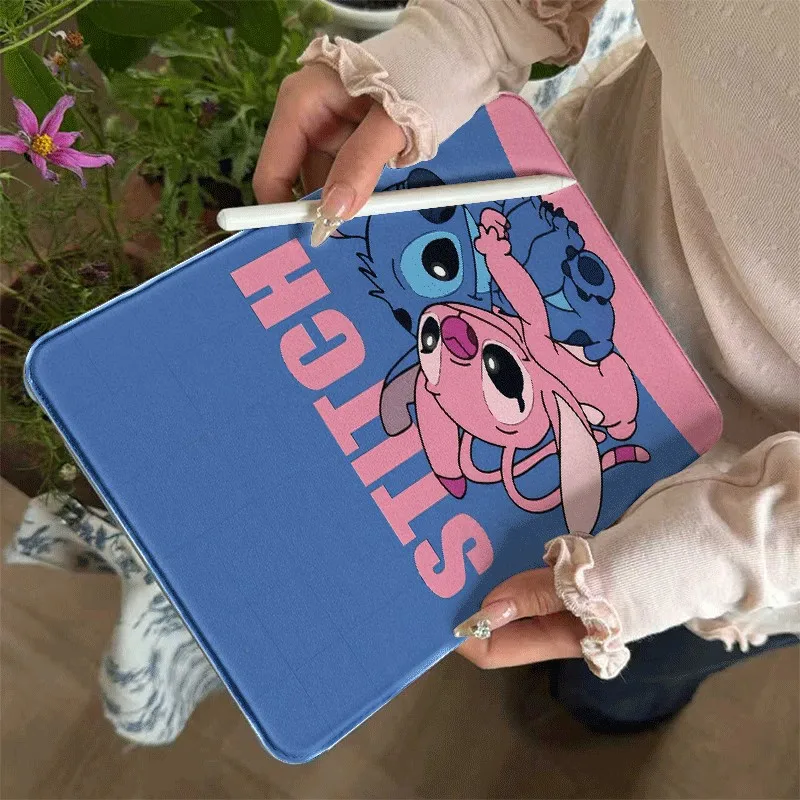 

Disney Cartoon Cute Stitch Tablet Case For iPad Mini 6/7 8.3in iPad 5/6 Air1/2 2017/2018 9.7in 7/8/9th 10.2inch With Pen Slot