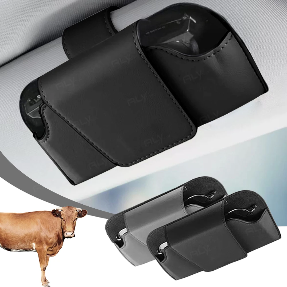 Car Car Leather Sun Visor Glasses Holder Leather Wear-Resistant Sunglasses Protective Box Car Eyeglasses Storage Case Car Accessorie - Aliexpress Deal