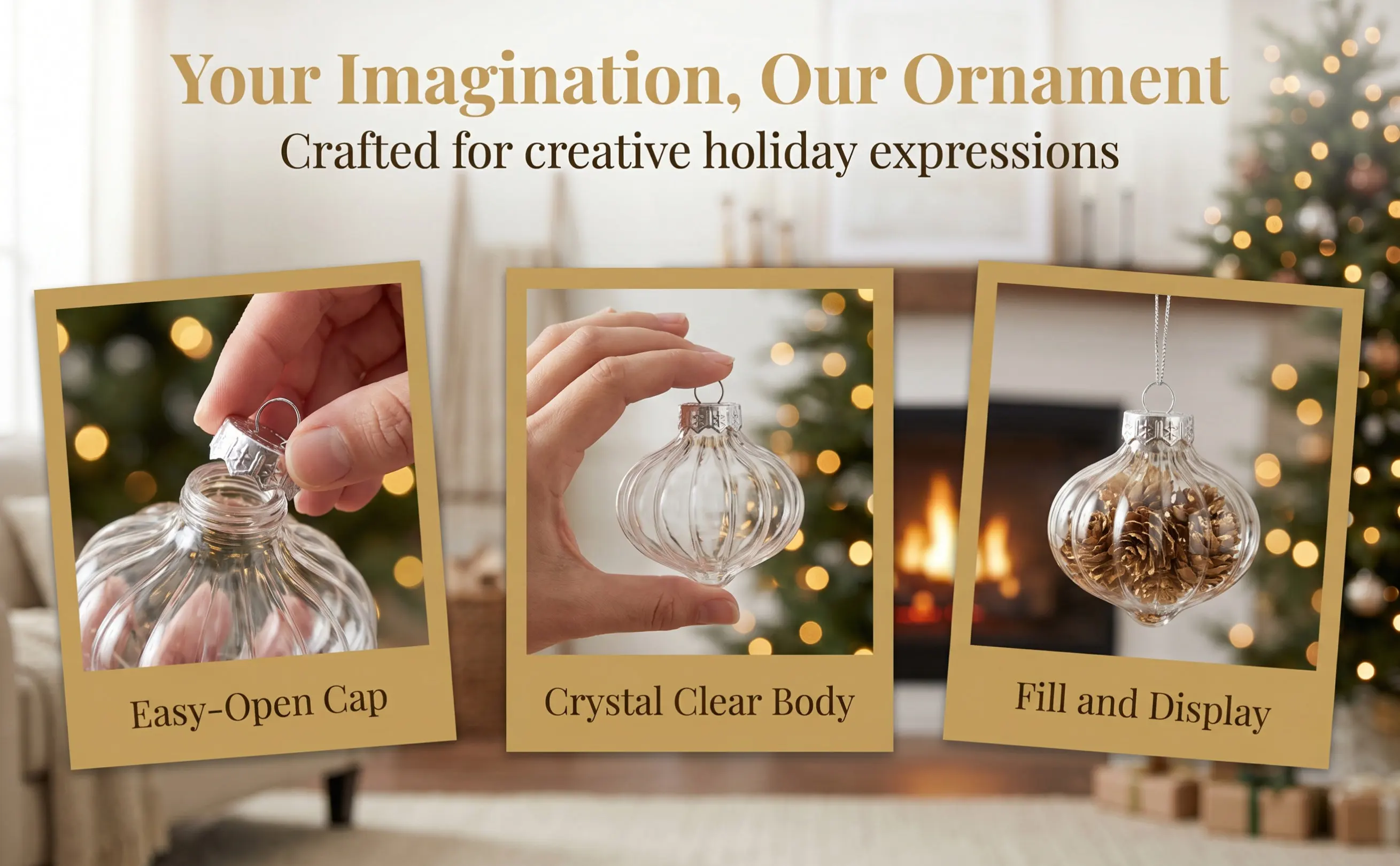8Pcs Clear Onion Christmas Ball Decorations Transparent Plastic Fillable Baubles Xmas Tree Hanging Ornaments DIY Holiday Decor