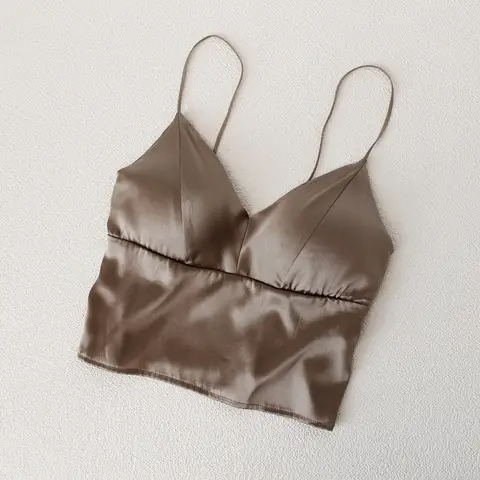 여성용 19mm 멀베리 실크 캐미솔(브라 패드 포함) 통기성 및 가벼운 가슴 패드 포함 럭셔리 진주빛 6A 등급 멀베리 실크