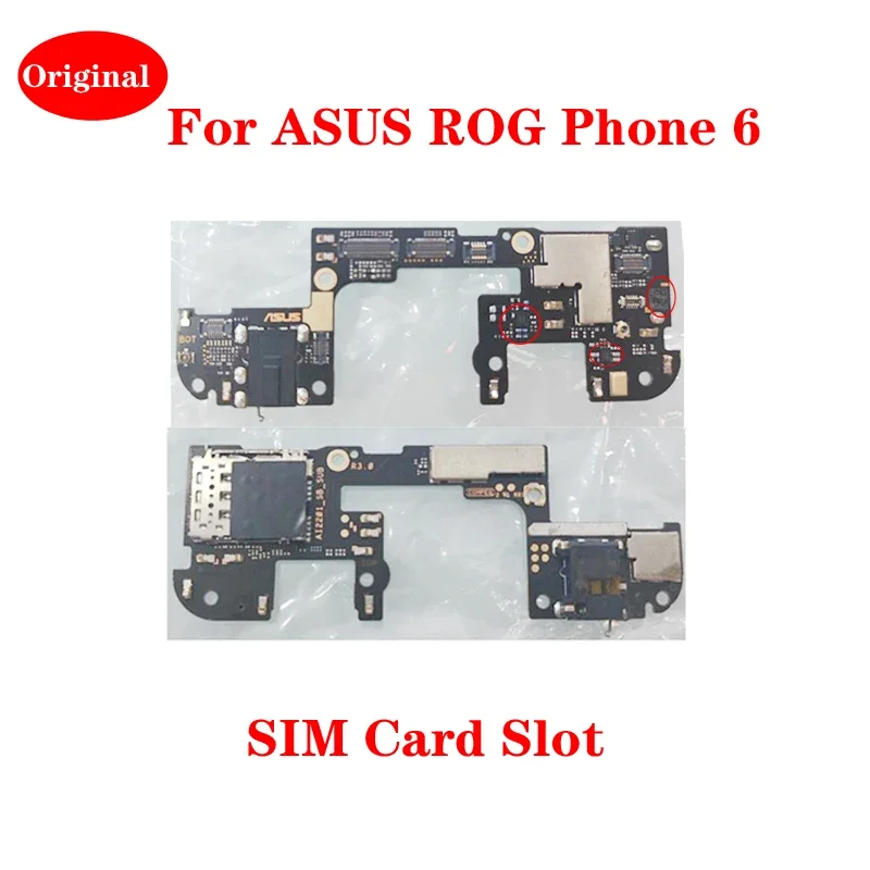 For Asus ROG Phone 6 SIM card reader socket slot microphone sensor signal earphone jack board repair parts