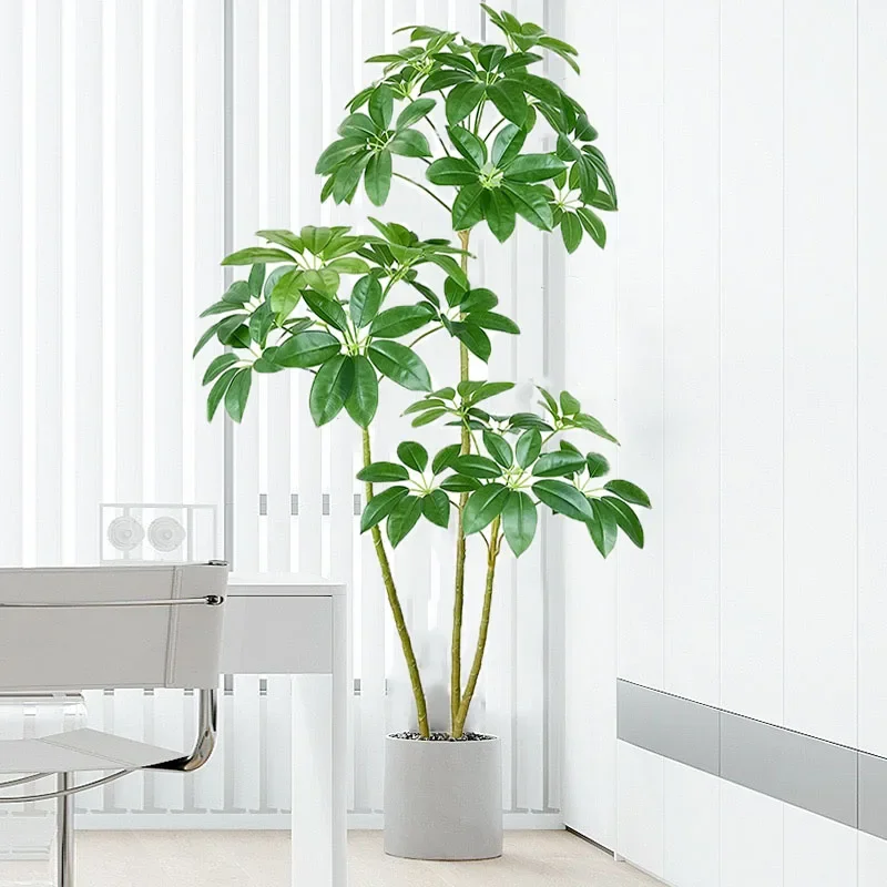 27-86in Fake Plants Artificial Umbrella Plants Tropical Banyan Tree Plastic  Schefflera Leaves for Office Home Shop Party Decor