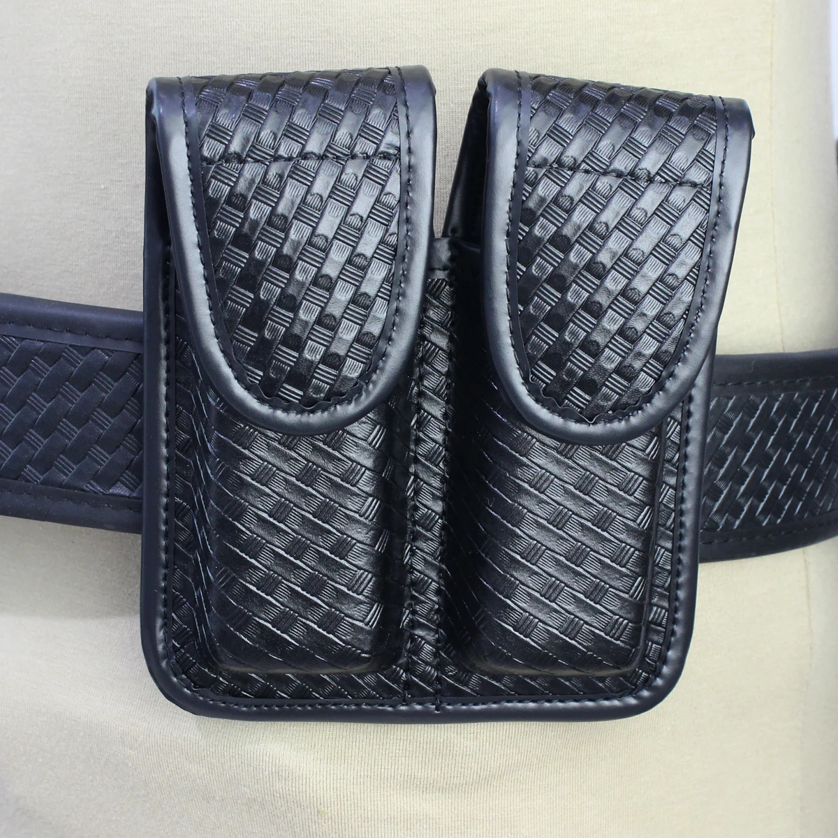 Basketweave Double Magazine Pouch, Snap Double Handgun Double Mag Pouch, for 2.25\