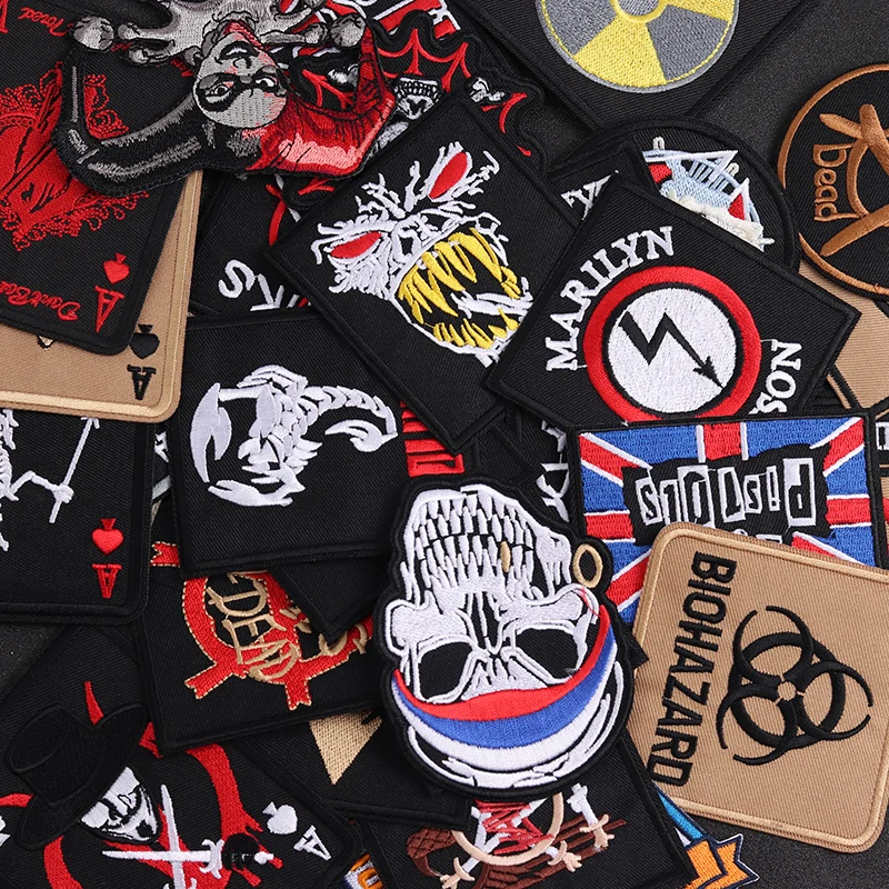 ROCK BAND Iron-On Patches Clothe Embroidery Applique Sewing Supplies Decorative Badges Classic Nostalgia Music Popular