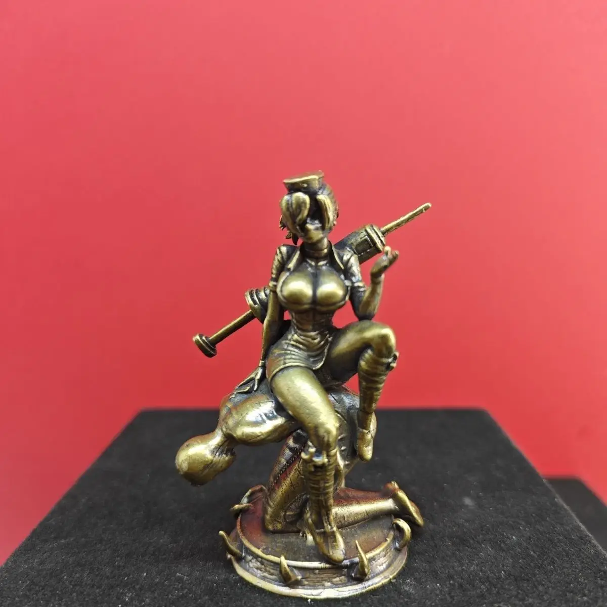 

Antique Brass Nurse Girl Figurine - Detailed Statue for Desktop Decor, Collectible Mini Ornament ﻿