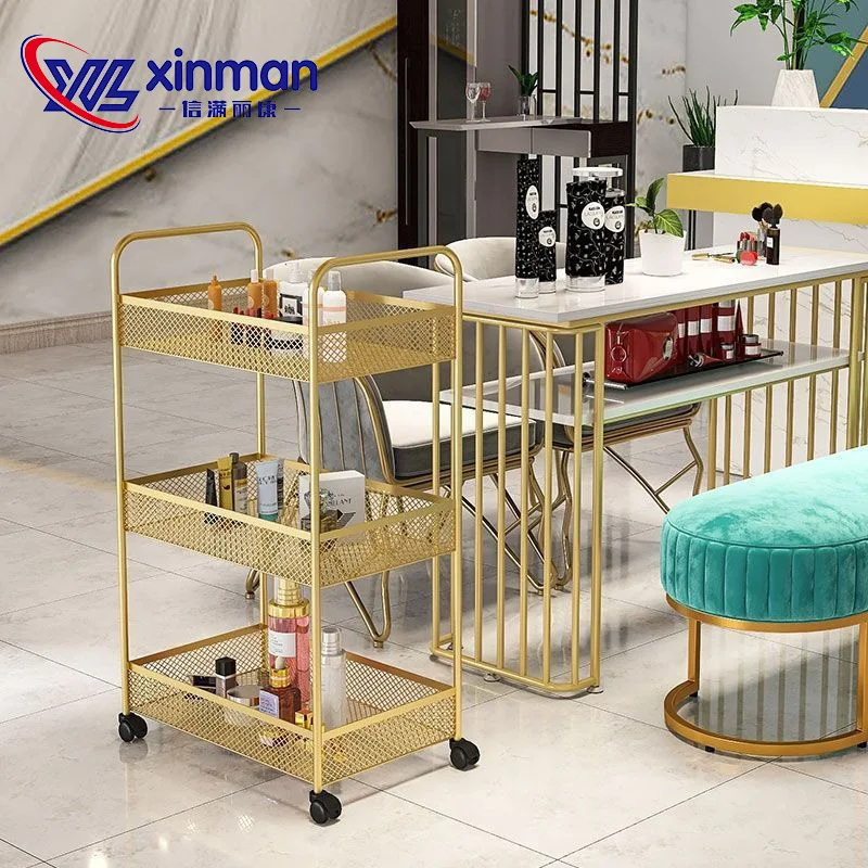 hair salon shelf removable storage tool trolley Internet celebrity Nordic multi-layer beauty salon storage rack