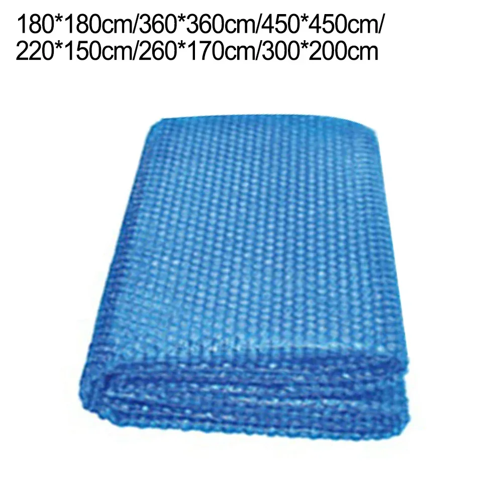 Couverture anti-poussière bleue pour piscine, entretien de piscine, sans débris, facile à utiliser, minimise les pertes de chaleur pendant la nuit, chauffe-piscine