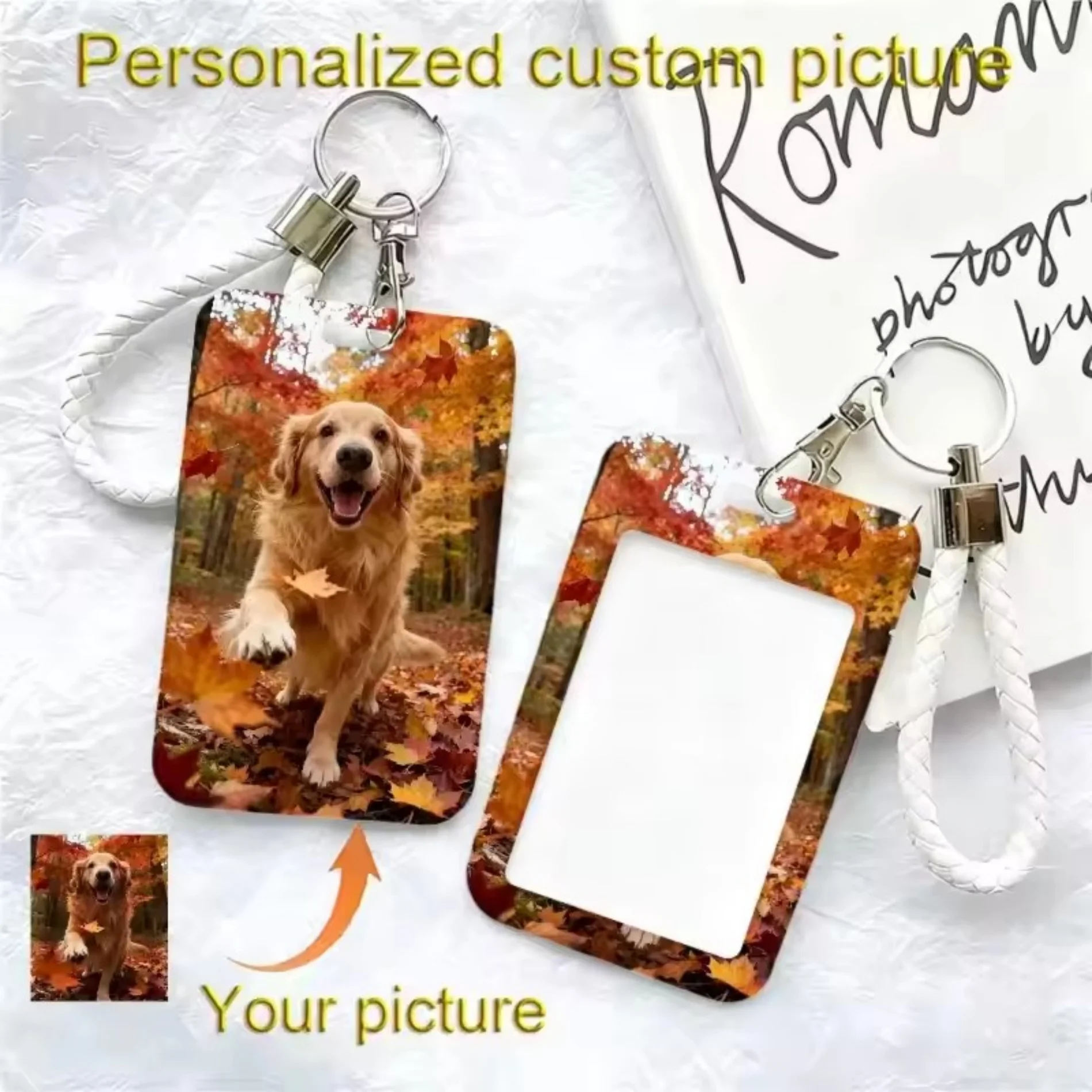 For Bank And Credit Cards ID Card Case Gift For Friend DIY Customized Pet Photo Card Holder Company Logo Key Card Holder Cover